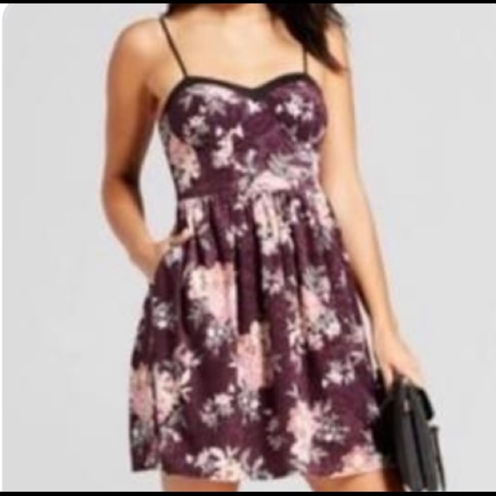 Target NWT Purple Velvet Floral Dress
